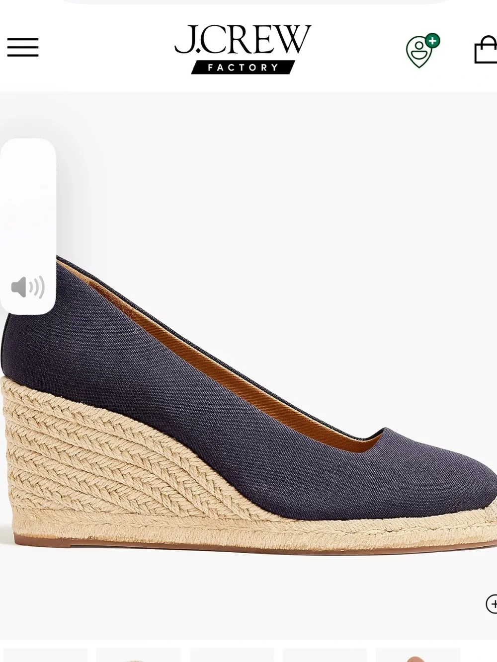 J.CREW Factory navy blue Canvas espadrille wedges,Sz.9,5!NEW